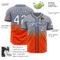 Custom Gray White Orange-Navy Authentic Fade Fashion Baseball Jersey