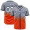 Custom Gray White Orange-Navy Authentic Fade Fashion Baseball Jersey