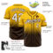Custom Yellow White-Brown Authentic Fade Fashion Baseball Jersey
