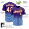 Custom Purple White Light Blue-Orange Authentic Fade Fashion Baseball Jersey
