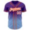 Custom Purple White Light Blue-Orange Authentic Fade Fashion Baseball Jersey