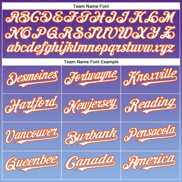 Custom Purple White Light Blue-Orange Authentic Fade Fashion Baseball Jersey