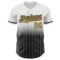 Custom White Pinstripe Old Gold-Black Authentic Fade Fashion Baseball Jersey