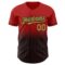 Custom Red Pinstripe Old Gold-Black Authentic Fade Fashion Baseball Jersey