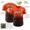 Custom Orange Pinstripe White-Black Authentic Fade Fashion Baseball Jersey
