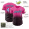 Custom Pink Pinstripe Light Blue-Black Authentic Fade Fashion Baseball Jersey