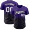 Custom Purple Pinstripe White-Black Authentic Fade Fashion Baseball Jersey