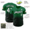 Custom Kelly Green Pinstripe White-Black Authentic Fade Fashion Baseball Jersey