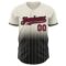 Custom Cream Pinstripe Crimson-Black Authentic Fade Fashion Baseball Jersey
