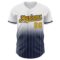 Custom White Pinstripe Gold-Navy Authentic Fade Fashion Baseball Jersey