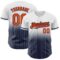 Custom White Pinstripe Orange-Navy Authentic Fade Fashion Baseball Jersey