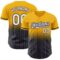 Custom Gold Pinstripe White-Navy Authentic Fade Fashion Baseball Jersey