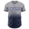 Custom Gray Pinstripe White-Navy Authentic Fade Fashion Baseball Jersey