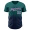 Custom Teal Pinstripe Gray-Navy Authentic Fade Fashion Baseball Jersey