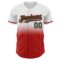 Custom White Pinstripe Kelly Green-Red Authentic Fade Fashion Baseball Jersey