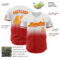 Custom White Pinstripe Gold-Red Authentic Fade Fashion Baseball Jersey