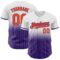 Custom White Pinstripe Orange-Purple Authentic Fade Fashion Baseball Jersey