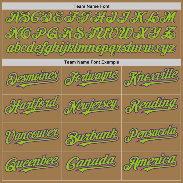 Custom Old Gold Pinstripe Neon Green-Purple Authentic Fade Fashion Baseball Jersey
