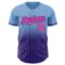 Custom Light Blue Pinstripe Pink-Purple Authentic Fade Fashion Baseball Jersey