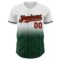 Custom White Pinstripe Red-Green Authentic Fade Fashion Baseball Jersey