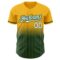 Custom Gold Pinstripe White-Green Authentic Fade Fashion Baseball Jersey
