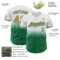 Custom White Pinstripe Old Gold-Kelly Green Authentic Fade Fashion Baseball Jersey