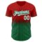 Custom Red Pinstripe White-Kelly Green Authentic Fade Fashion Baseball Jersey