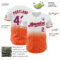 Custom White Pinstripe Purple-Orange Authentic Fade Fashion Baseball Jersey