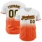 Custom White Pinstripe Green-Orange Authentic Fade Fashion Baseball Jersey