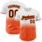 Custom White Pinstripe Brown-Orange Authentic Fade Fashion Baseball Jersey