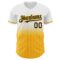 Custom White Pinstripe Navy-Gold Authentic Fade Fashion Baseball Jersey