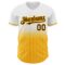 Custom White Pinstripe Brown-Gold Authentic Fade Fashion Baseball Jersey