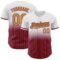Custom White Pinstripe Old Gold-Crimson Authentic Fade Fashion Baseball Jersey