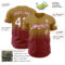 Custom Old Gold Pinstripe White-Crimson Authentic Fade Fashion Baseball Jersey