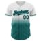 Custom White Pinstripe Black-Teal Authentic Fade Fashion Baseball Jersey