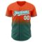 Custom Orange Pinstripe White-Teal Authentic Fade Fashion Baseball Jersey