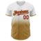 Custom White Pinstripe Crimson-Old Gold Authentic Fade Fashion Baseball Jersey