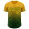 Custom Gold Green Authentic Fade Fashion Baseball Jersey