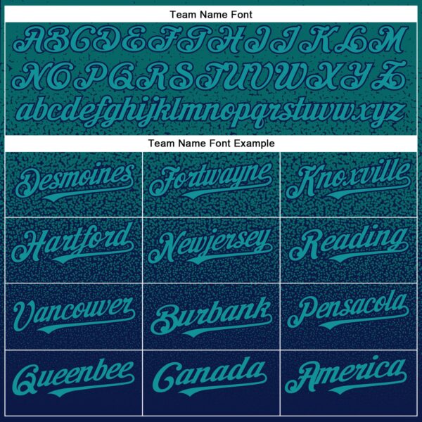 Custom Teal Navy Authentic Fade Fashion Baseball Jersey