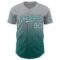 Custom Gray Teal Authentic Fade Fashion Baseball Jersey