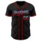 Custom Black Light Blue-Red Authentic Fade Fashion Baseball Jersey