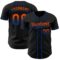 Custom Black Orange-Royal Authentic Fade Fashion Baseball Jersey