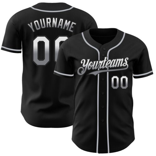 FadeFashion0861 Custom Black White-Gray Authentic Fade Fashion Baseball Jersey