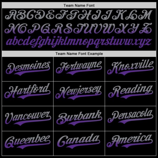 Custom Black Gray-Purple Authentic Fade Fashion Baseball Jersey