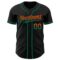Custom Black Orange-Kelly Green Authentic Fade Fashion Baseball Jersey