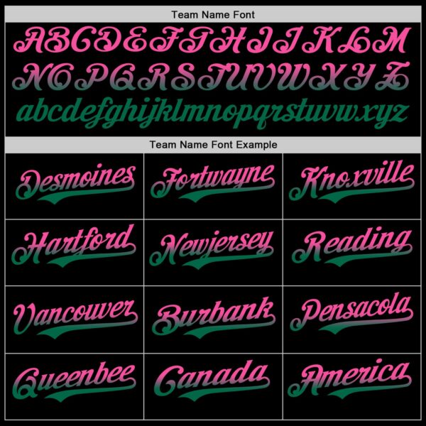 Custom Black Pink-Kelly Green Authentic Fade Fashion Baseball Jersey