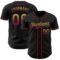 Custom Black Old Gold-Crimson Authentic Fade Fashion Baseball Jersey