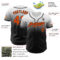 Custom White Orange-Black Authentic Fade Fashion Baseball Jersey