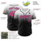 Custom White Pink-Black Authentic Fade Fashion Baseball Jersey