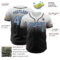 Custom White Light Blue-Black Authentic Fade Fashion Baseball Jersey